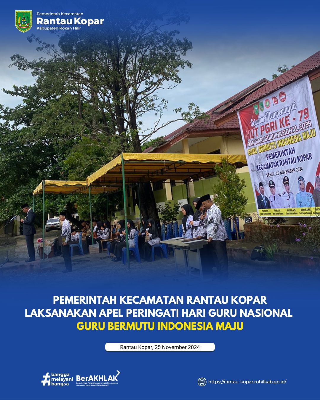 Apel Hari Guru di Kecamatan Rantau Kopar: Guru Maju, Indonesia Maju